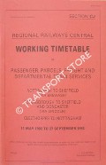 Book cover of Working Timetable of Passenger, Parcels, Freight & Departmental trains - Section CJ - Nottingham to Sheffield; Peterborough to Sheffield & Doncaster; Cleethorpes to Nottingham - 11 May 1992 to 27 September 1992 by British Railways - Regional Railways Central